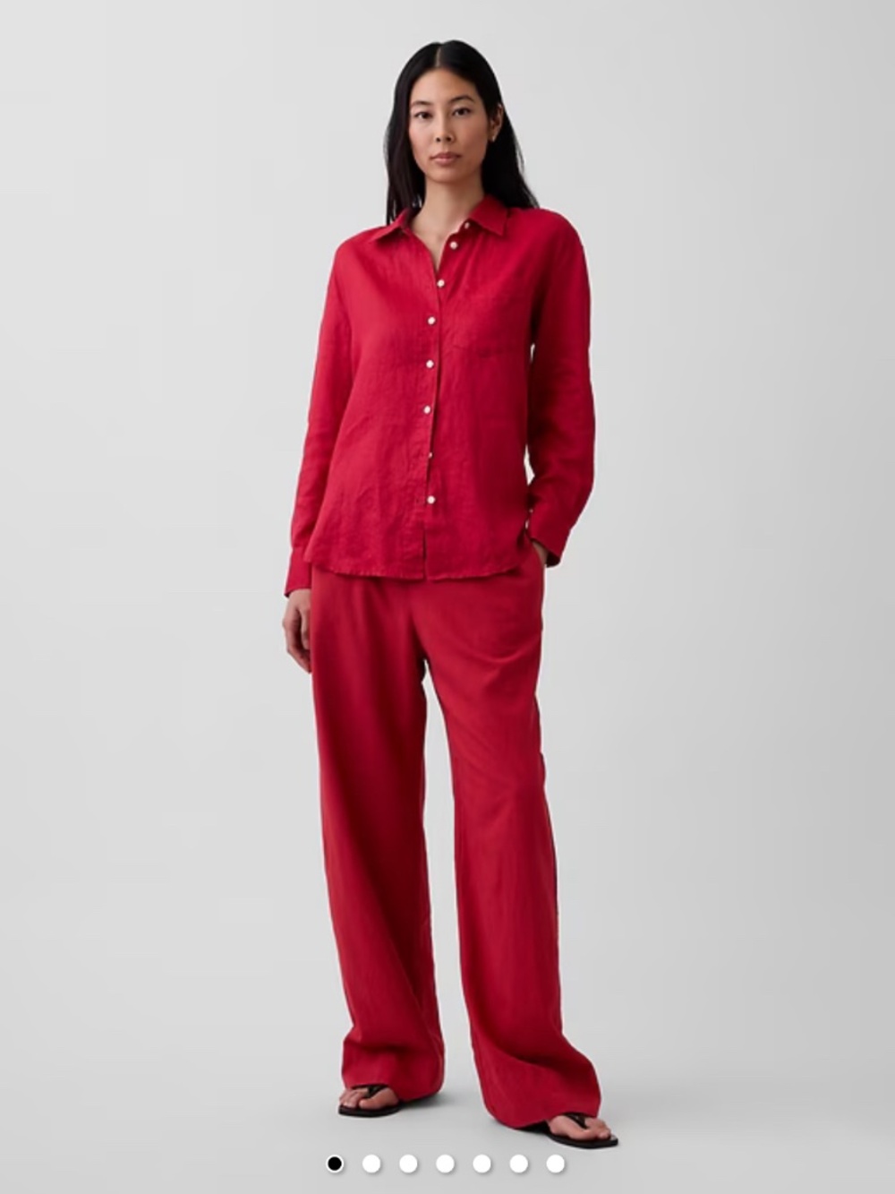Linen-Blend Easy Wide-Leg Pants